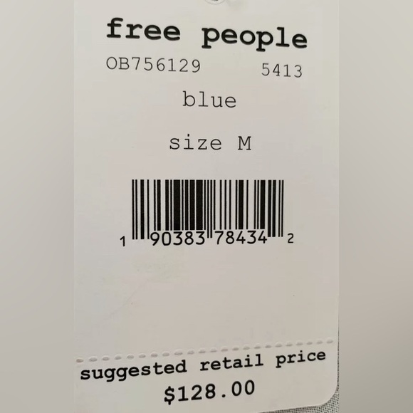 Free People Womens Boogie All Night Blouse size M Black Puff Sleeve V-Neck - Picture 6 of 6